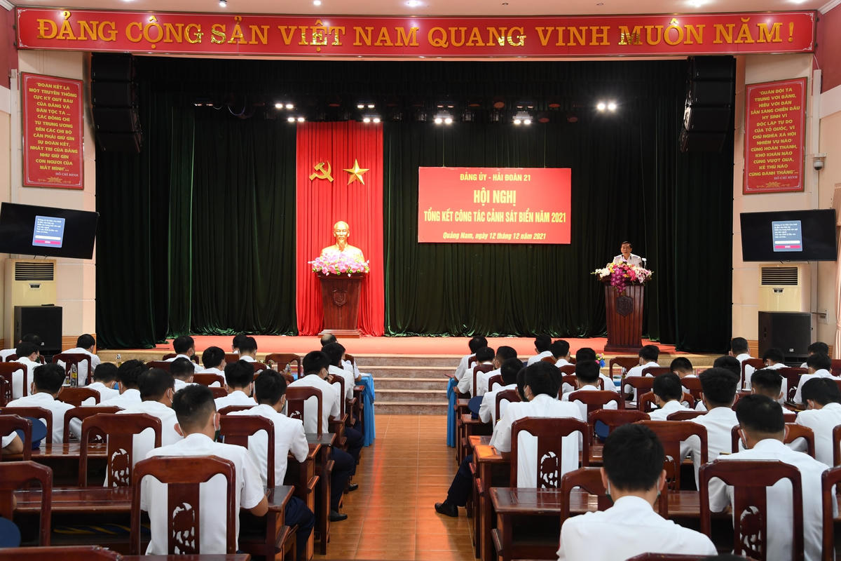 Quang cảnh Hội nghị Tổng kết công tác CSB năm 2021 của Hải đoàn 21.