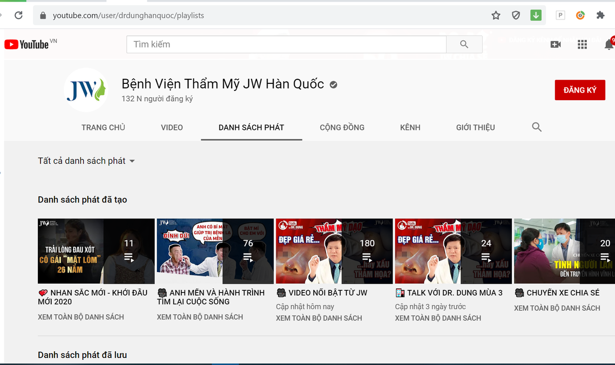 Kênh Youtube của các thẩm mỹ viện này có số lượng người đăng kí “khủng”