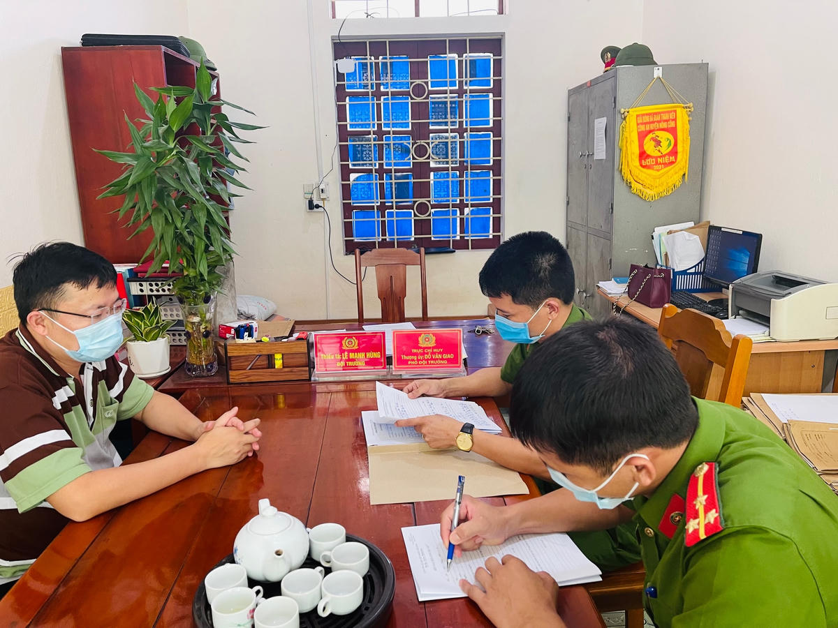 Trần Văn Cường tại cơ quan điều tra.