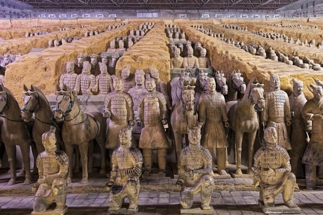 Đội quân đất nung - những vệ sĩ canh gác và bảo vệ nơi yên nghỉ của vua Tần Thuỷ Hoàng. Ảnh Daydaynews.