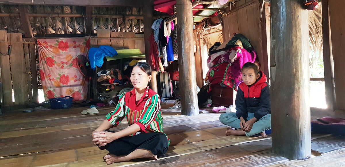 Nhà chị Lương Thị Diệu ở bản Phá.