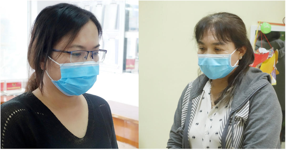 Hai bị can Nguyễn Thị Thu Hằng, Nguyễn Thị Huyền.