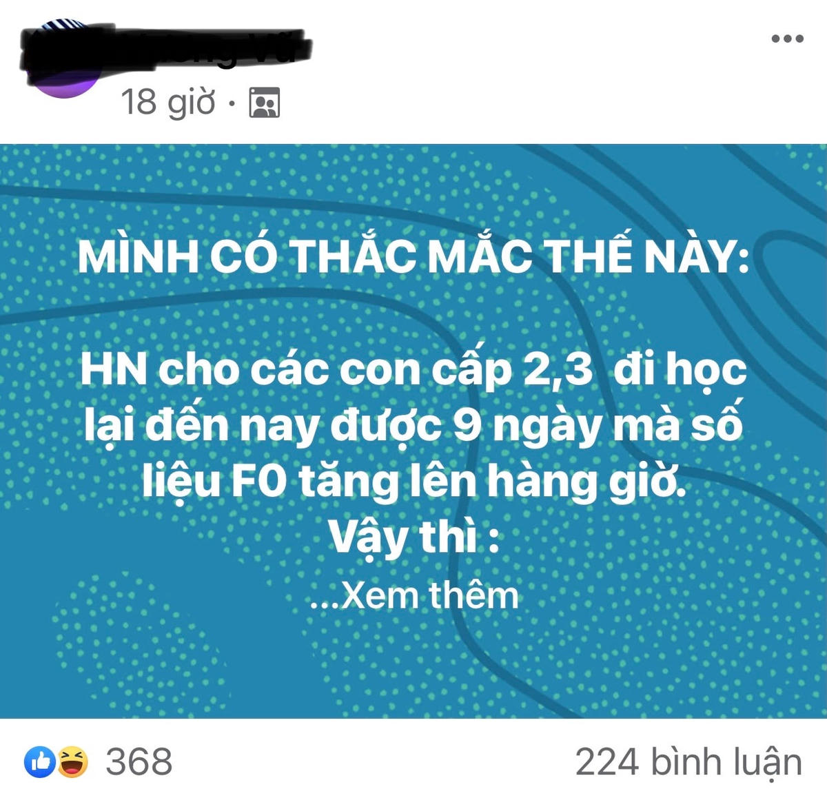 Phụ huynh bày tỏ quan điểm trái chiều trên mạng xã hội xung quanh việc học sinh trở lại trường học thời điểm này.