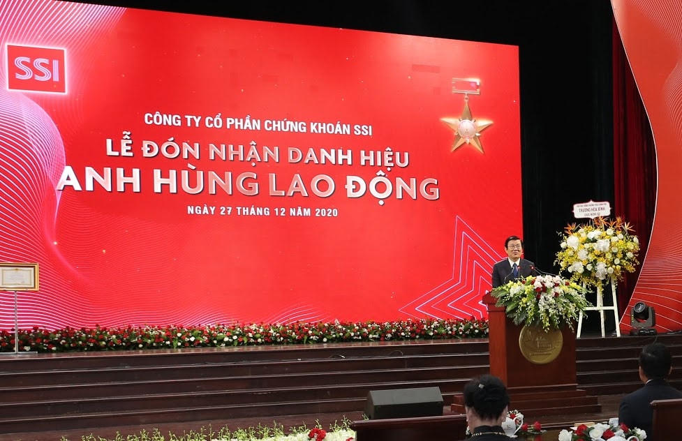 Nguyên Chủ tịch nước Trương Tấn Sang phát biểu tại buổi lễ.  