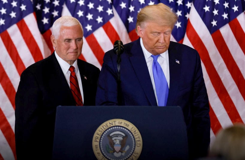 Tổng thống Trump và Phó Tổng thống Mike Pence trong một sự kiện tranh cử vào năm 2020. Ảnh: AP.