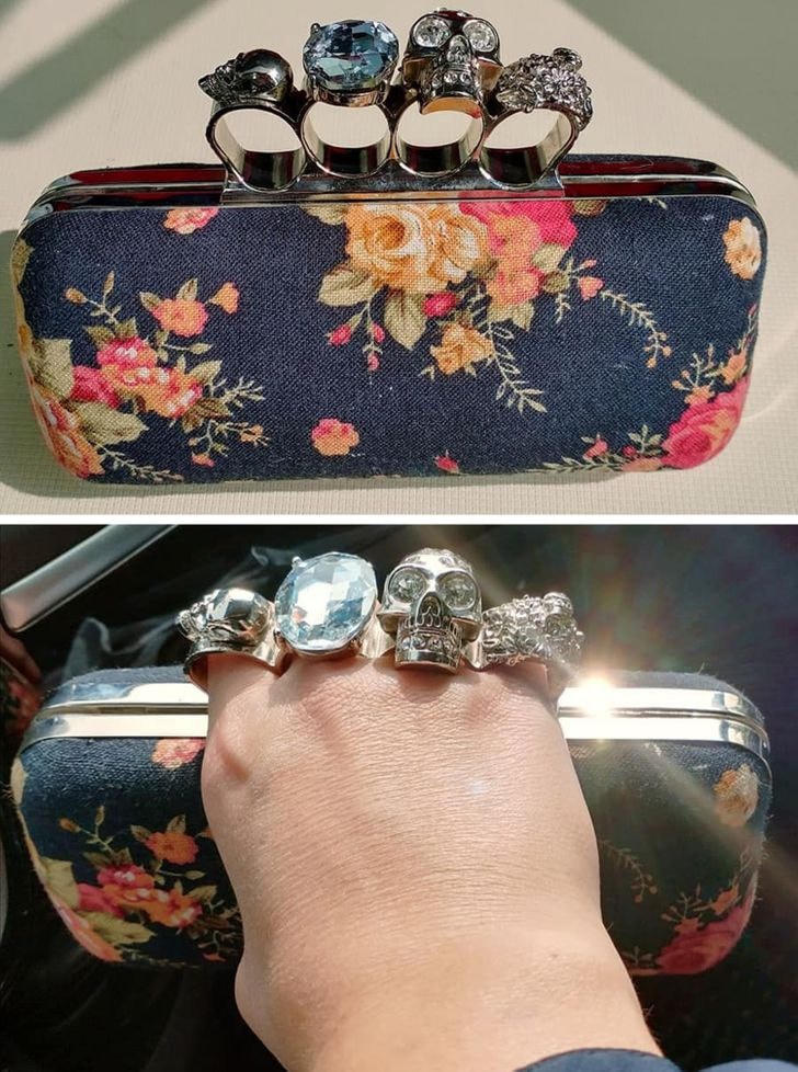 “Tìm thấy chiếc clutch nhỏ xinh này tại một cửa hàng tiết kiệm Goodwill với giá 3,99 đô la”.
