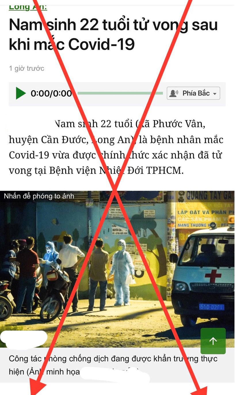 HCDC khẳng định thông tin nam sinh viên quê Long An mắc COVID-19 tử vong là sai sự thật.