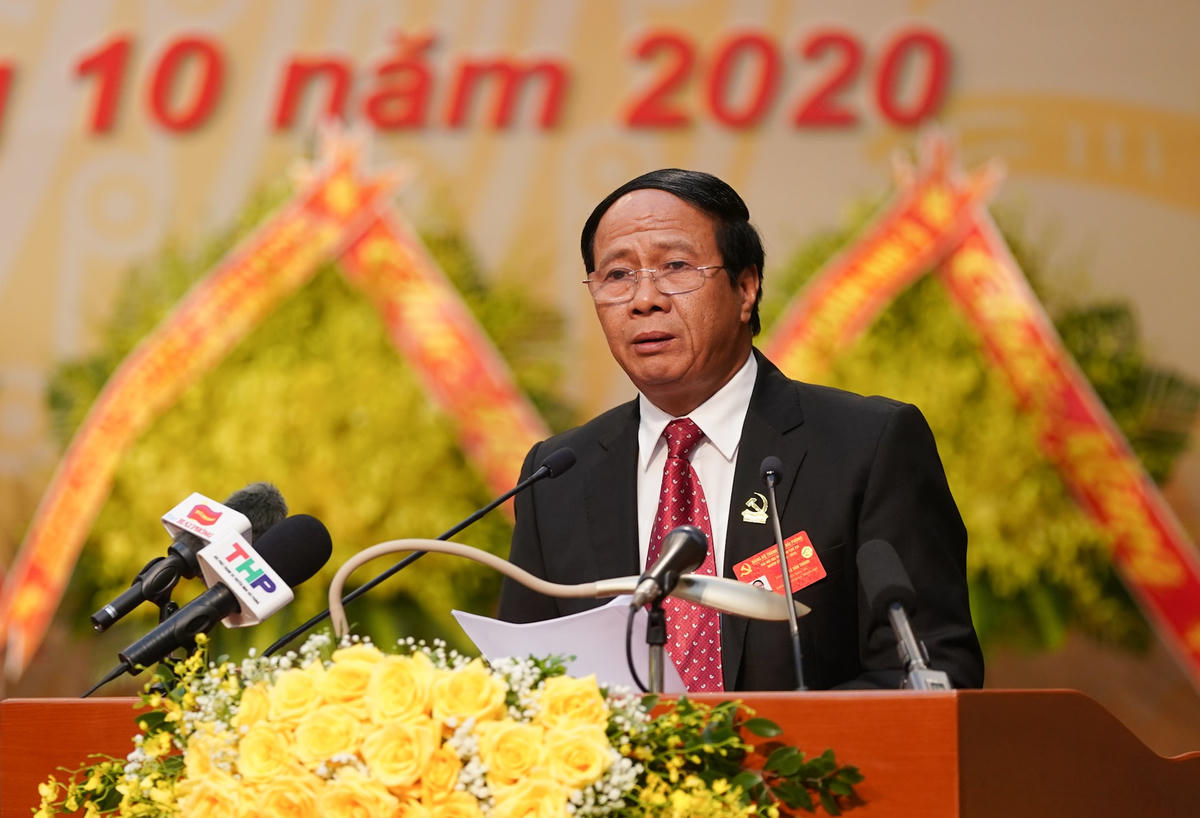 Bí thư Thành ủy Hải Phòng Lê Văn Thành phát biểu khai mạc. Ảnh: VGP/Quang Hiếu.