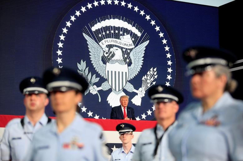 Tổng thống Trump phát biểu tại sự kiện mừng Quốc khánh Mỹ ở Keystone, Nam Dakota ngày 3/7.  