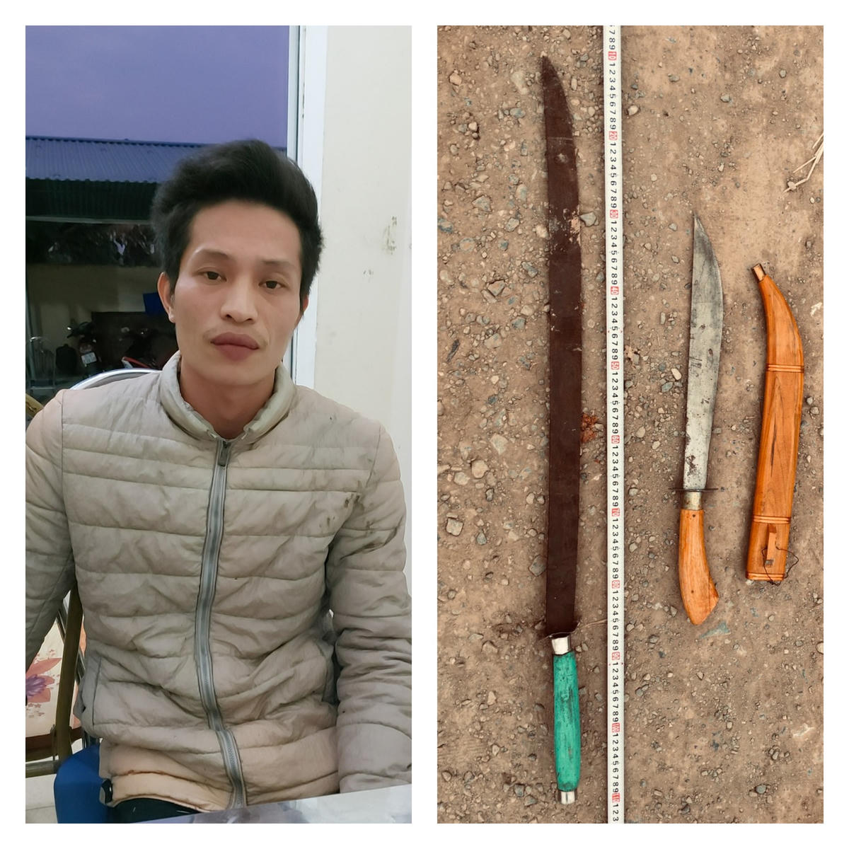 Bùi Văn Tư tại cơ quan công an.