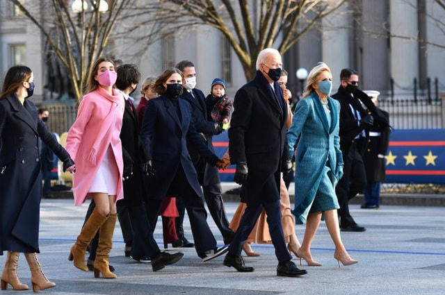 Gia đình Tổng thống Joe Biden tham dự lễ nhậm chức hôm 20/1. Ảnh: Getty.  