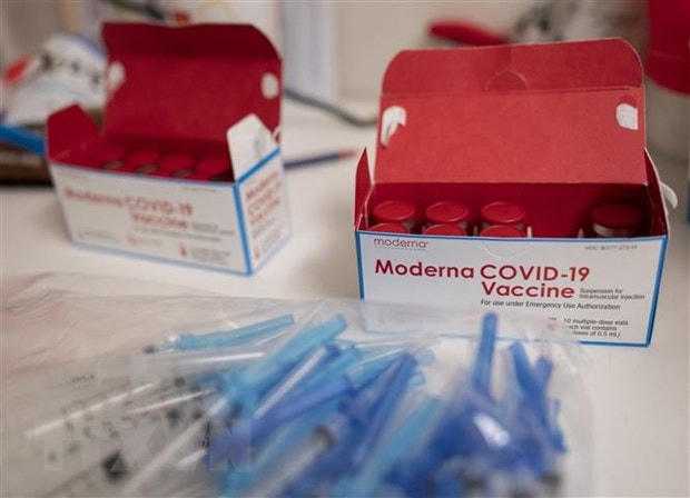 Vaccine ngừa Covid-19 của Moderna. (Ảnh: AFP/TTXVN).
