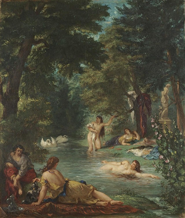 Bức "Những người phụ nữ tắm" thực hiện bởi danh họa người Pháp Eugène Delacroix hồi năm 1854.