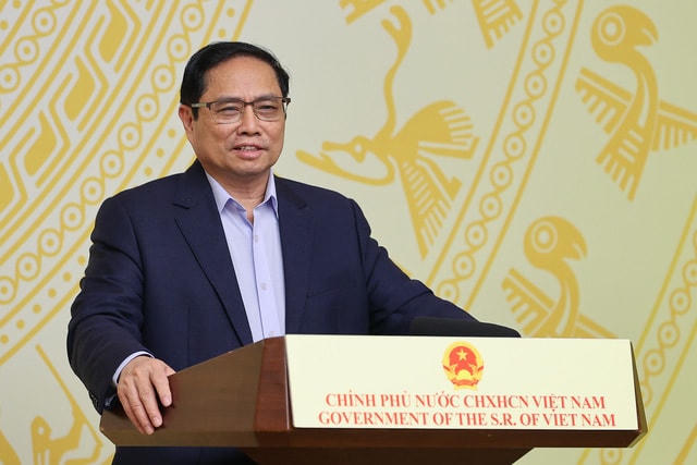 Thủ tướng Chính phủ Phạm Minh Chính phát biểu tại Phiên họp. Nguồn: VGP.