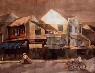 Tác phẩm Phố cổ lụa.