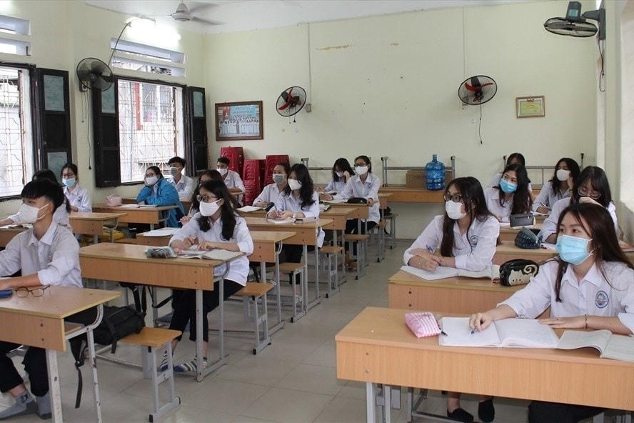 Một buổi học, ôn thi của học sinh khối lớp 12 Hải Phòng