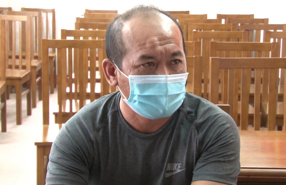 Đối tượng Bùi Văn Trung tại cơ quan điều tra.