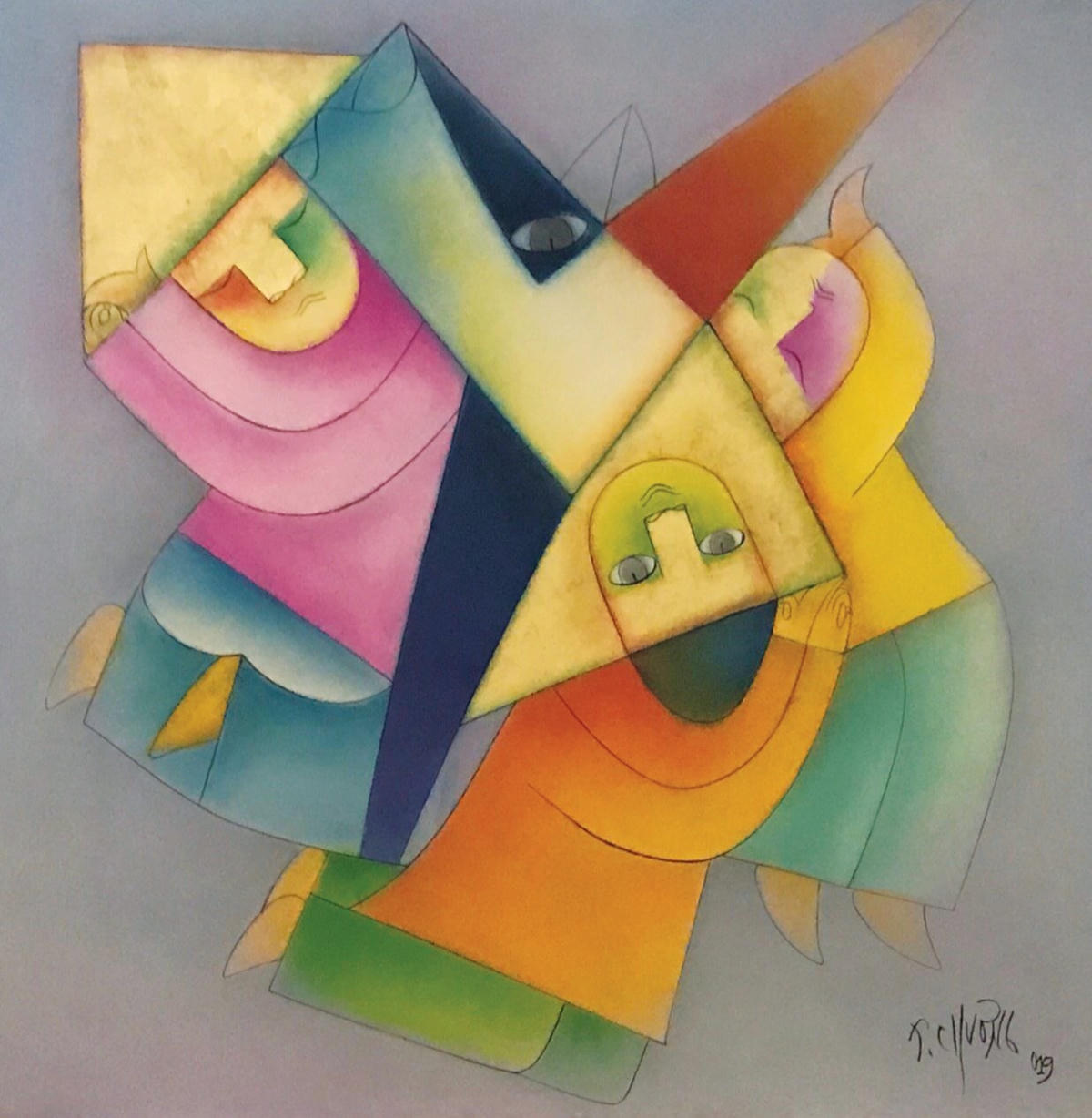 "Chăn trâu cắt cỏ" - Tranh của họa sĩ Thành Chương trong "Sách Tết Tân Sửu 2021".