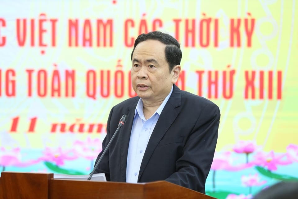 Chủ tịch Trần Thanh Mẫn phát biểu khai mạc Hội nghị.  