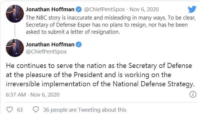 Dòng Tweet của ông Jonathan Hoffman.