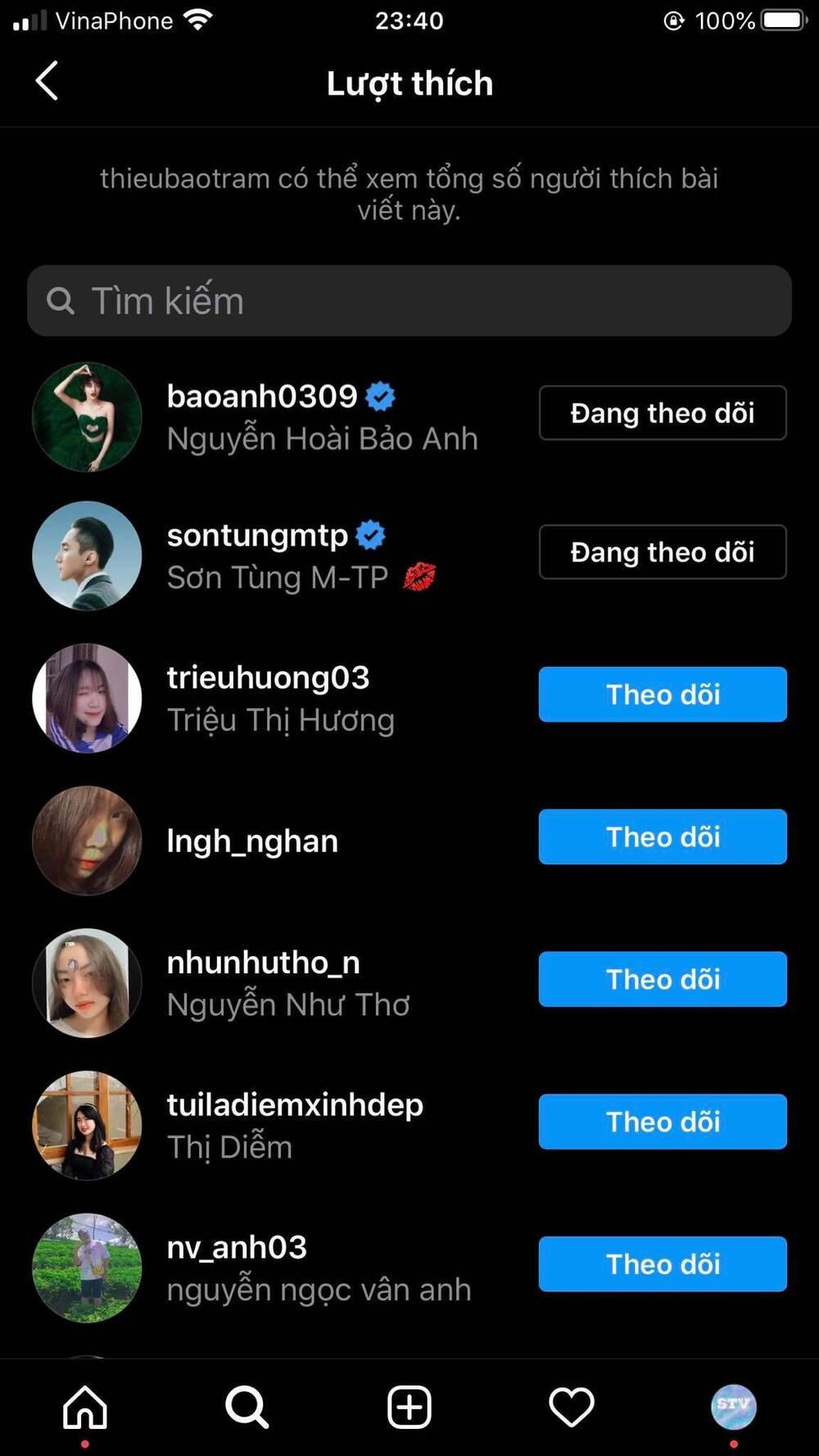 8 năm yêu nhau, Sơn Tùng chỉ like duy nhất bức ảnh của Thiều Bảo Trâm?