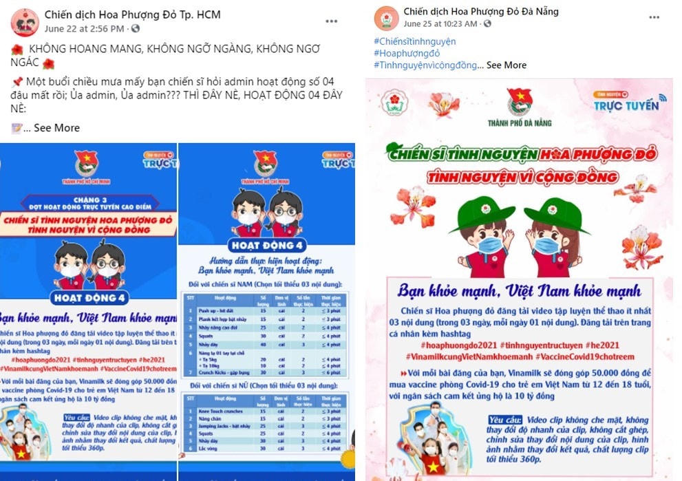 Các chiến sĩ Hoa Phượng Đỏ hưởng ứng chiến dịch “Bạn Khỏe Mạnh, Việt Nam Khỏe Mạnh” đầy hăng say.
