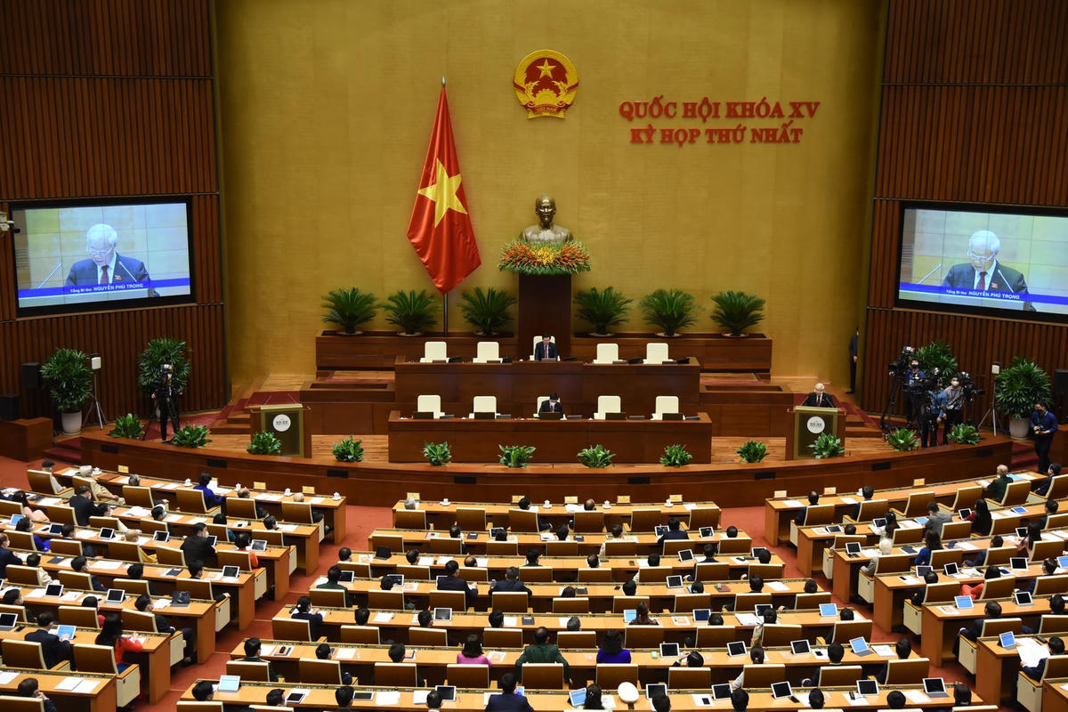 Phiên khai mạc kỳ họp thứ nhất, Quốc hội khoá XV. Ảnh: Minh Nam.