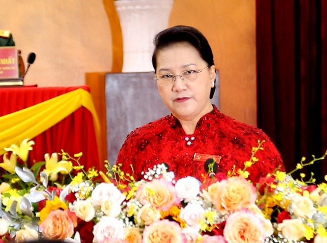 Chủ tịch Quốc hội Nguyễn Thị Kim Ngân phát biểu chỉ đạo Đại hội.