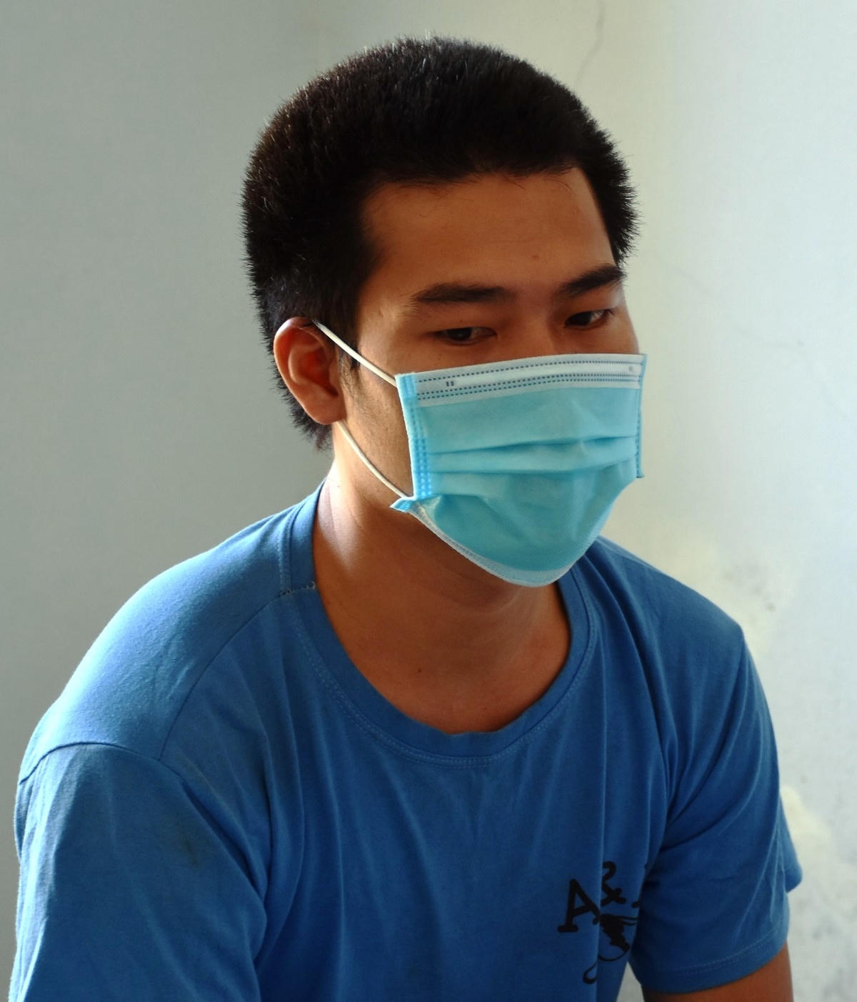 Đối tượng Nguyễn Minh Tiến tại cơ quan Công an.