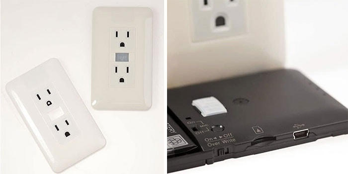 Camera quay lén được ngụy trang dưới lớp vỏ một ổ cắm điện.