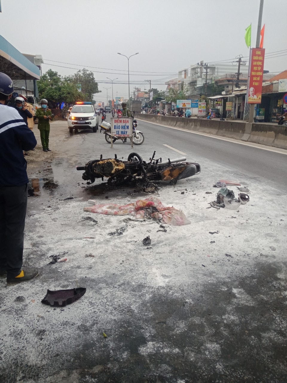 Hiện trường nơi xảy ra vụ tai nạn.