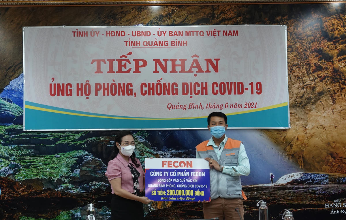 Công ty Cổ phần FECON góp sức cùng tỉnh Quảng Bình phòng, chống dịch Covid-19.