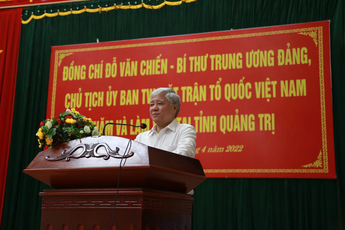 Chủ tịch UBTƯ MTTQVN phát biểu tại buổi làm việc.