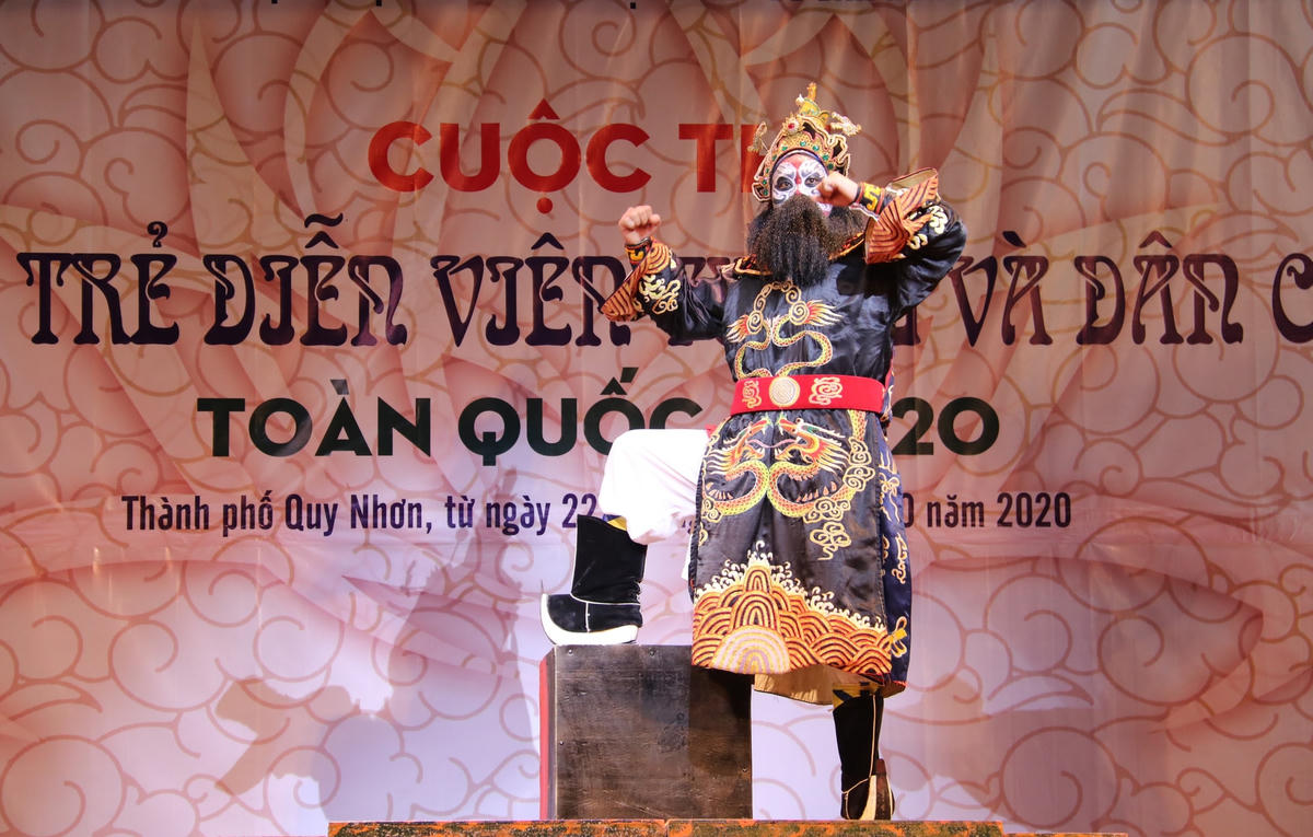 Một tiết mục tuồng tại cuộc thi tài năng trẻ.