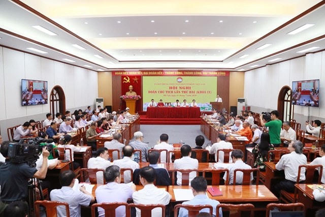 Quang cảnh Hội nghị Đoàn Chủ tịch UBTƯ MTTQ Việt Nam lần thứ hai (Khóa IX). Ảnh: Quang Vinh.