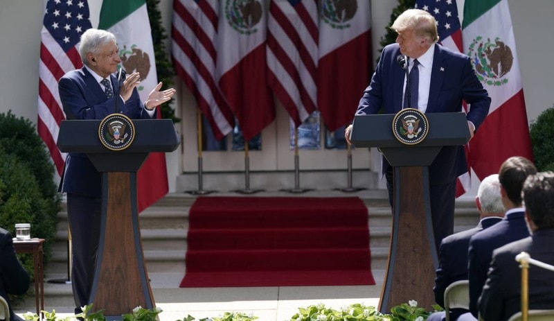 Tổng thống Donald Trump và Tổng thống Manuel Lopez Obrador. Ảnh: AP.