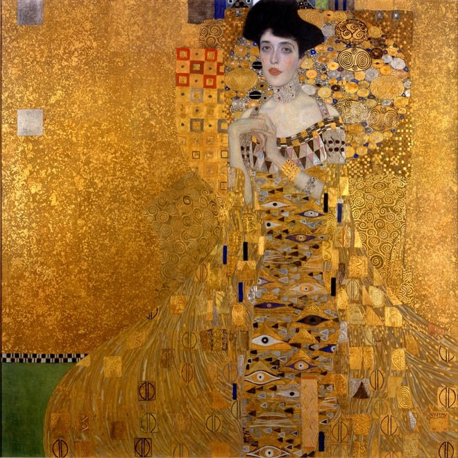 Danh họa người Áo Gustav Klimt và bức "Chân dung nàng Adele Bloch-Bauer I", thực hiện hồi năm 1907.  