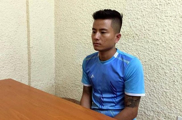 Đối tượng Hân tại cơ quan Công an.