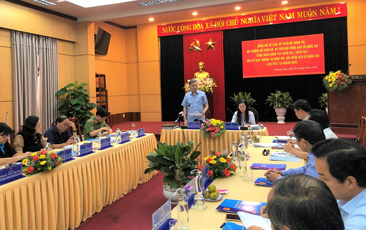 Đại tướng Tô Lâm phát biểu tại buổi làm việc.
