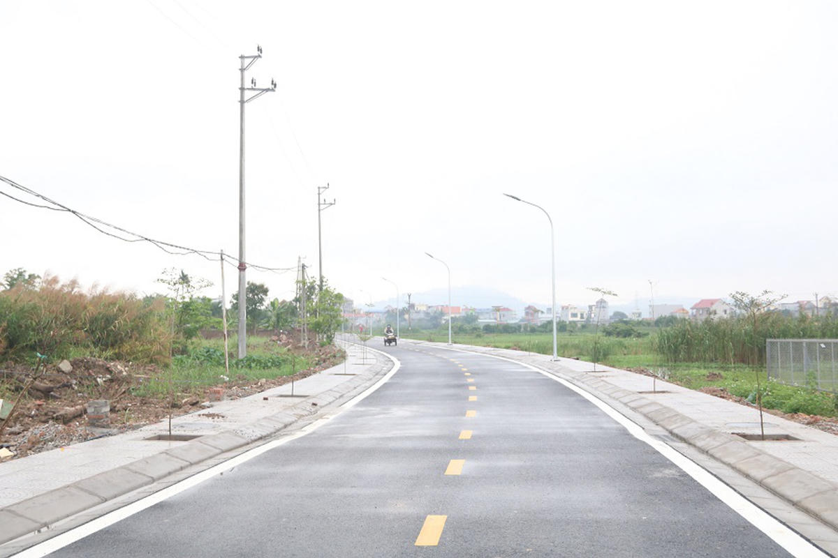 Một đoạn đường nông thôn mới kiểu mẫu trên địa bàn xã Đồng Thái, huyện An Dương (TP Hải Phòng). 