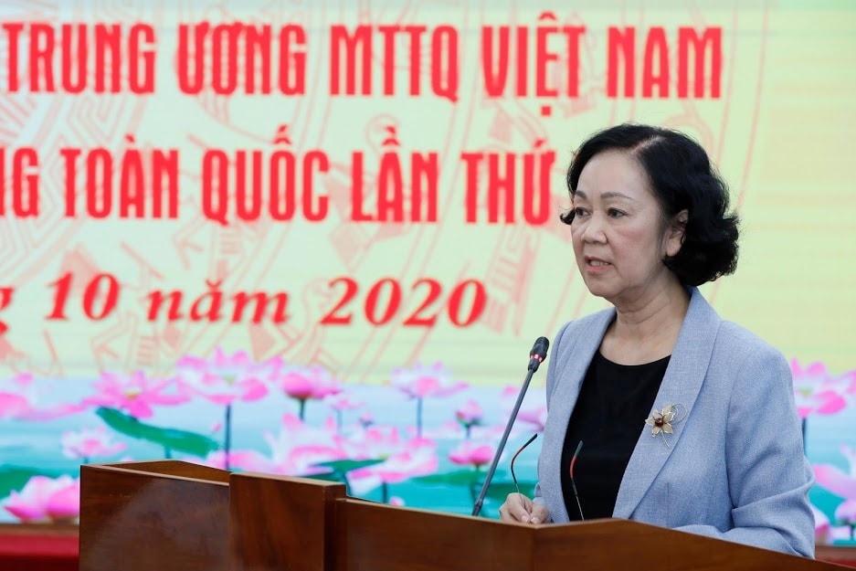 Bà Trương Thị Mai phát biểu tại Hội nghị.