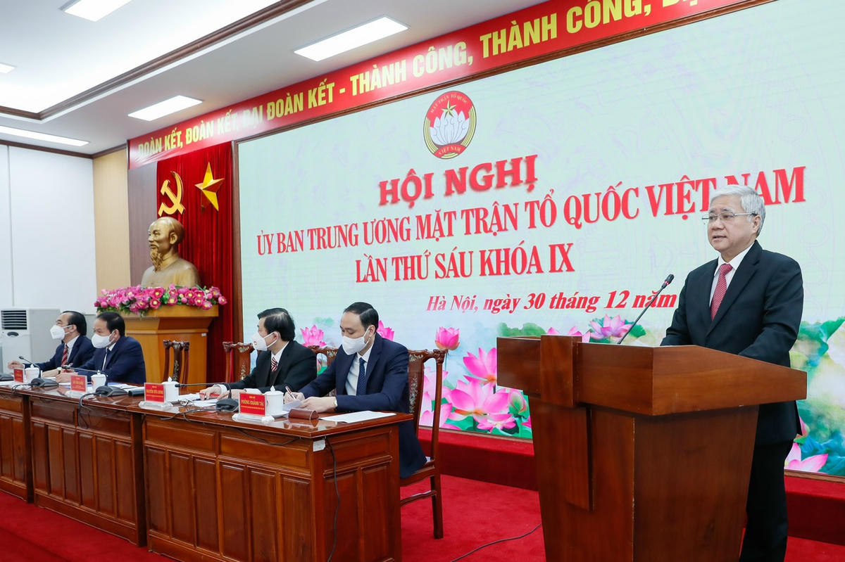 Bí thư Trung ương Đảng, Chủ tịch UBTƯ MTTQ Việt Nam Đỗ Văn Chiến phát biểu khai mạc Hội nghị.