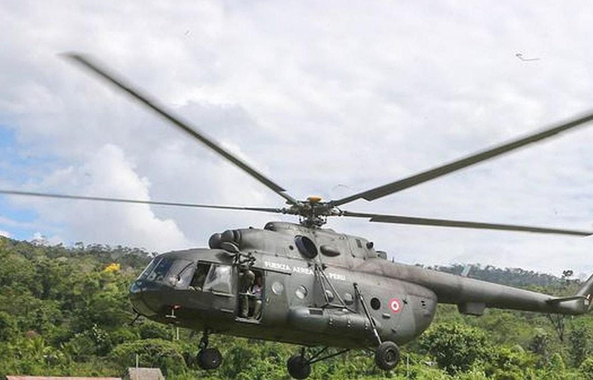Một chiếc trực thăng Mi-17 của Không quân Peru. (Nguồn: infogate.cl).