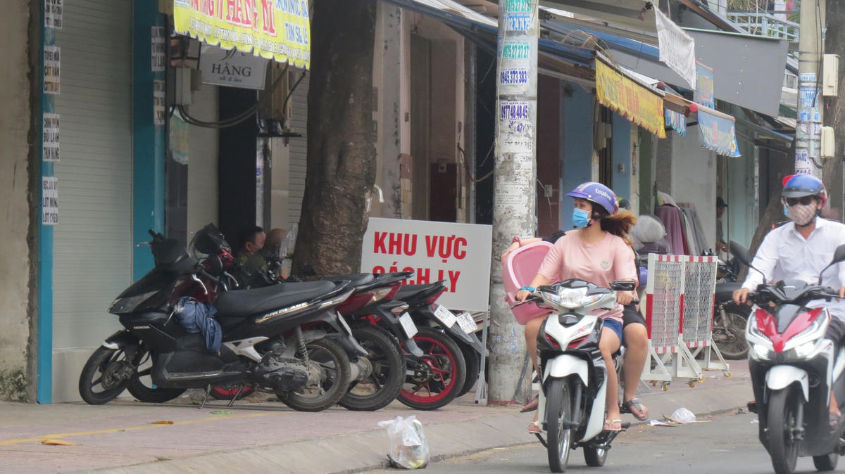 Khu vực bị cách ly ở quận Tân Phú.