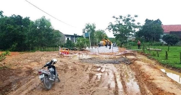 Hiện trường nơi xảy ra vụ đuối nước thương tâm tại huyện Tuyên Hóa, Quảng Bình. Ảnh: TTXVN.