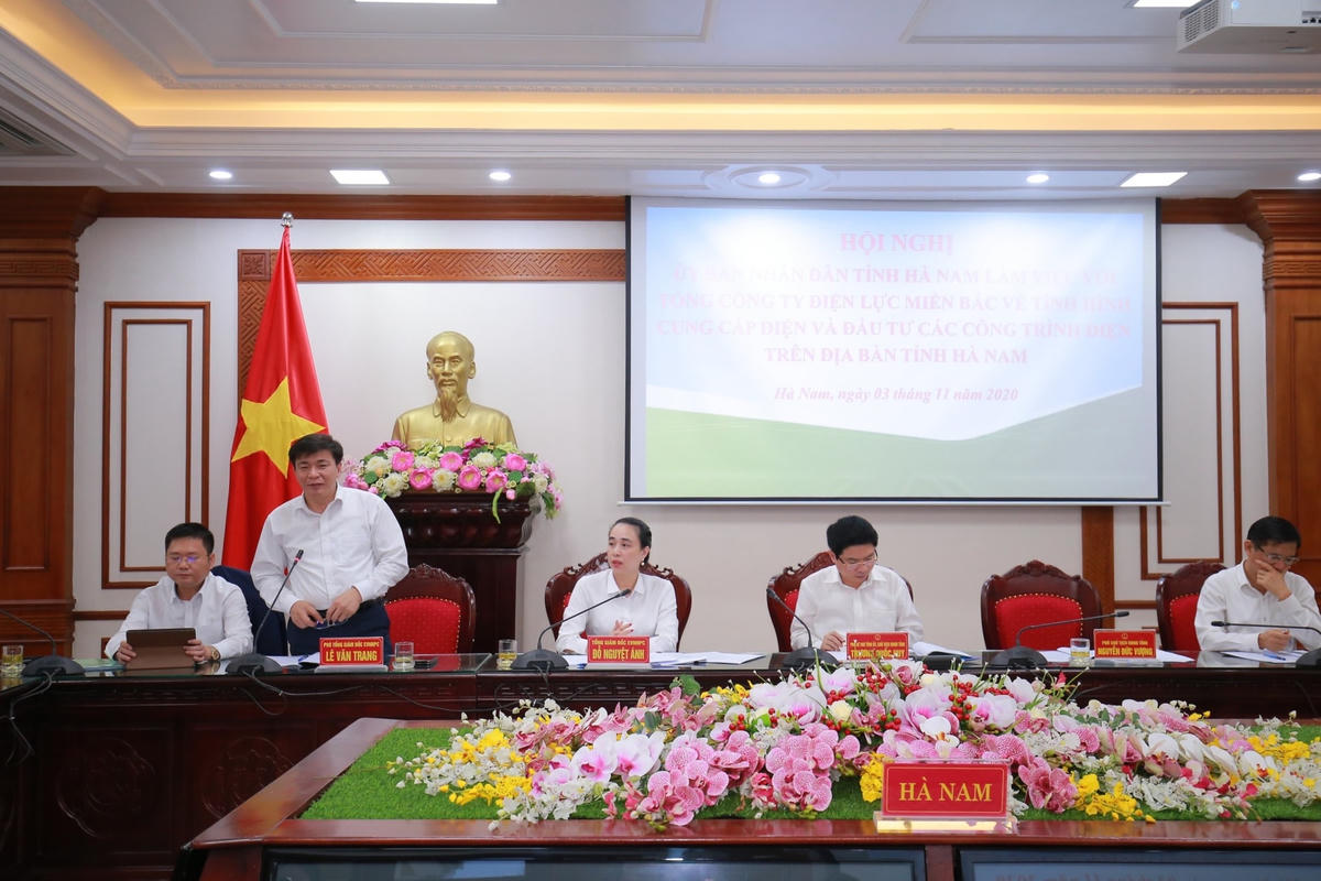 Ông Lê Văn Trang, Phó Tổng giám đốc EVNNPC phát biểu.