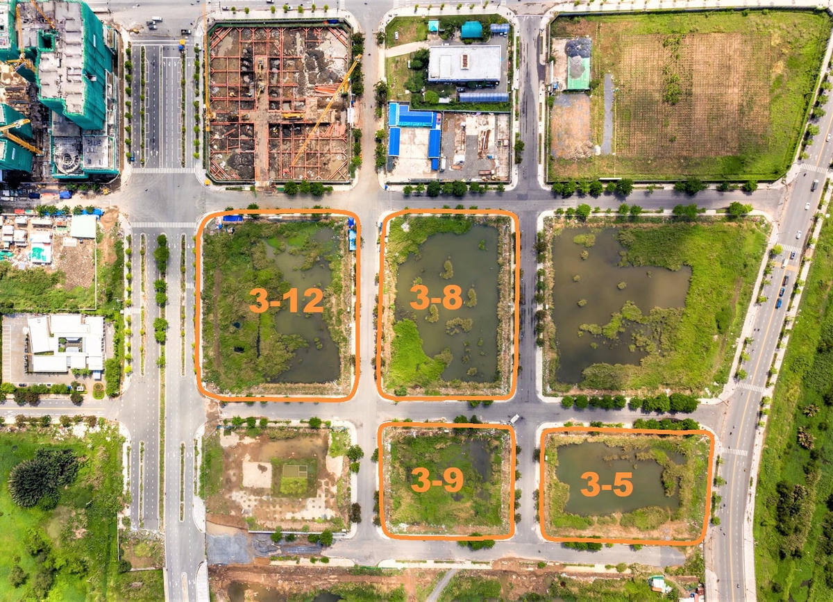 Các lô đất trúng thầu đấu giá vào thời điểm tháng 12/2021 tại KĐTM Thủ Thiêm.