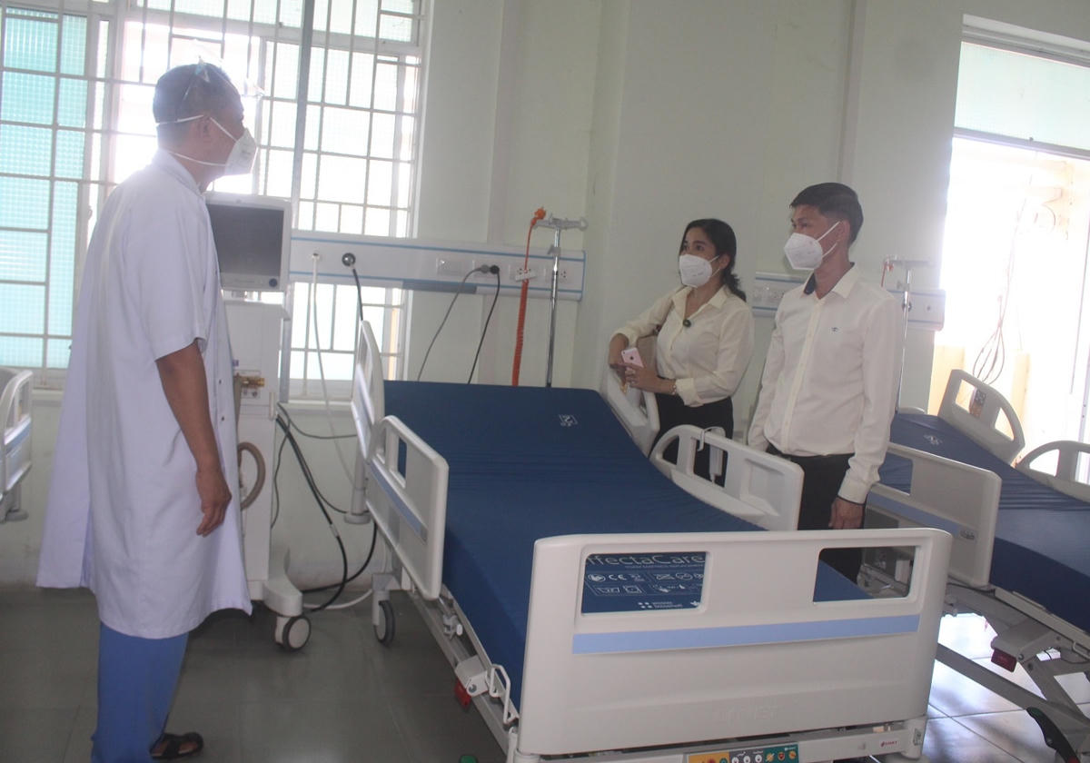 Một giường bệnh để điều trị bệnh nhân Covid-19.