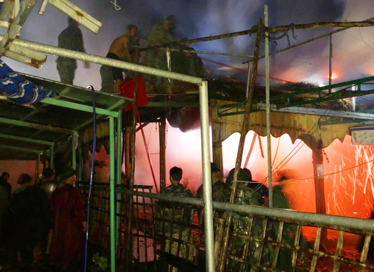 Nơi xảy ra vụ cháy nhà hàng Cát Trắng. (Ảnh CTV)