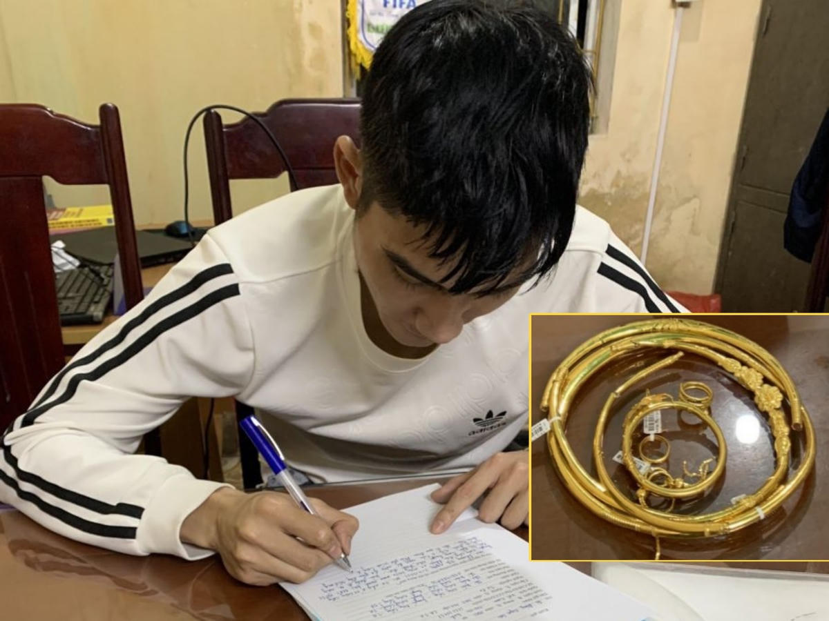 Đặng Ngọc Sơn và 20 chỉ vàng đã cướp được.